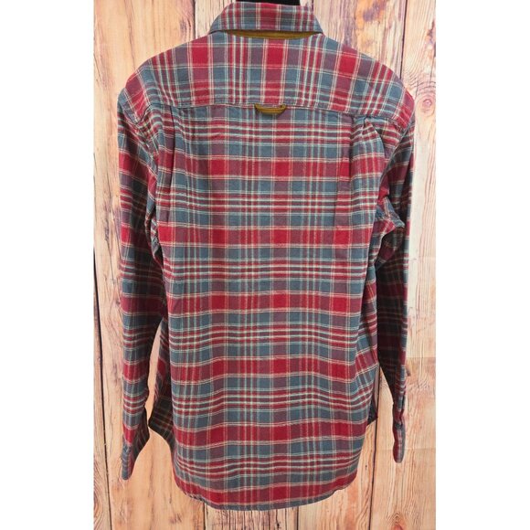 Orvis Mens Classic Fit Red & Blue Plaid Flannel Shirt Large - Picture 2 of 8